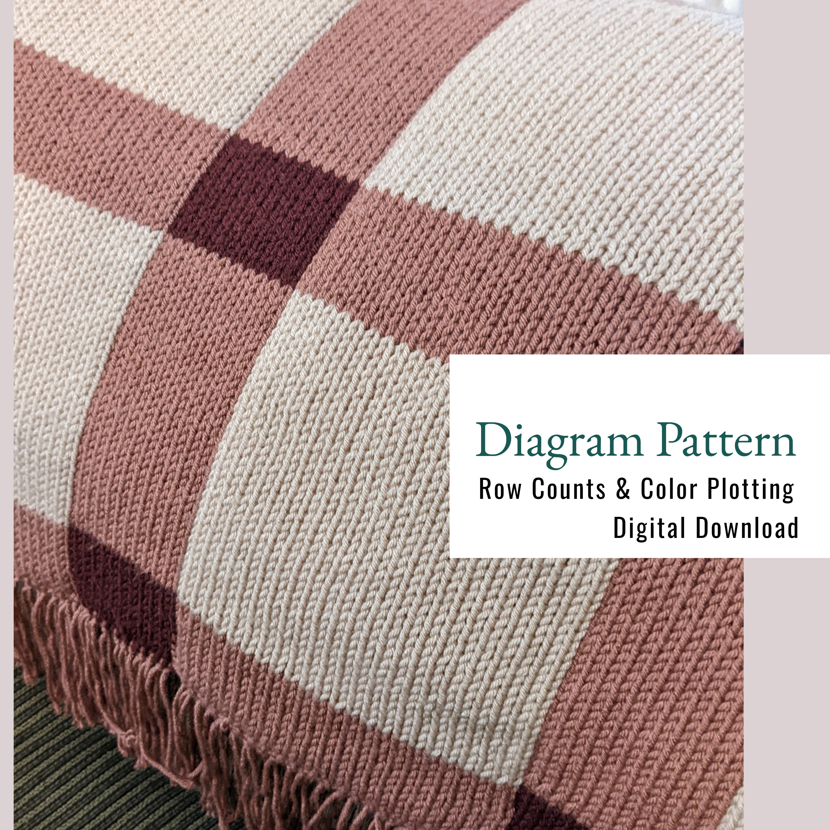 Gingham Blanket DIAGRAM PATTERN for Circular Knitting Machines