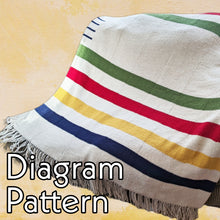 Load image into Gallery viewer, Hudson&#39;s Bay Inspired Knit Blanket DIAGRAM PATTERN
