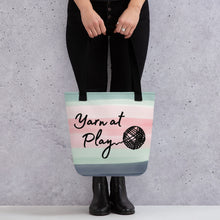 Load image into Gallery viewer, Yarn At Play Tote Bag - Watercolor Print
